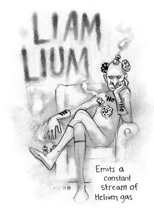 Emits a constant stream of helium gas. Liam Lium